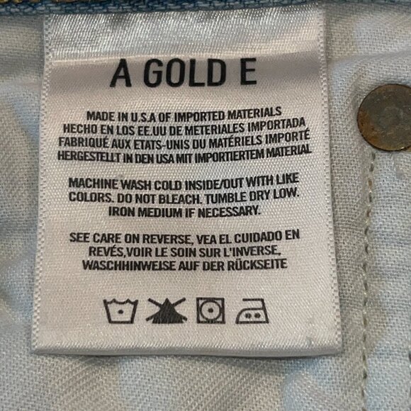 AGOLDE RILEY HIGH RISE STRAIGHT DISTRESSED LIGHT WASH BLUE DENIM JEANS - SIZE 26 - Picture 9 of 13